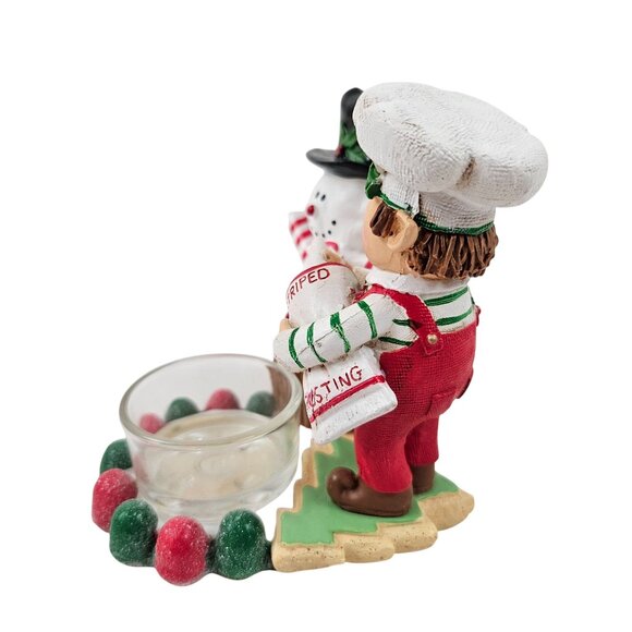 Yankee Candle Pastry Elf Snowman Cupcake Tea Light Holder Christmas Decor - Picture 9 of 10